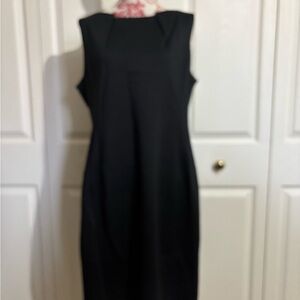 Tahari Classic Black Midi Dress